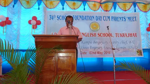 Dr. Pradip Narzary, Ex. chairman, during School Foundation Day